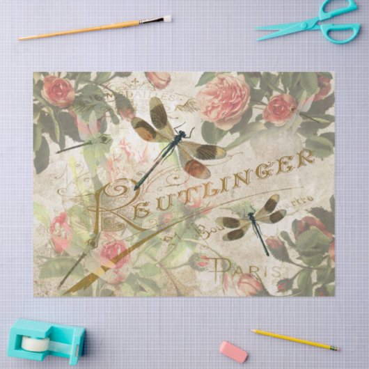 liftpapier en Rozen - Weefpapier ontkoppelen Tissuepapier (Craft)