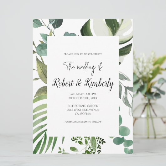 LIFY Botanische Eucalyptus verlaat bruiloft Kaart (Staand voorkant)