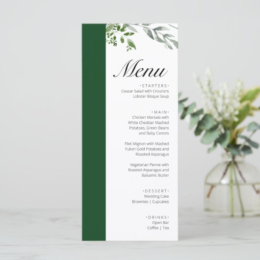 LIFY Botanische Eucalyptus verlaat bruiloft Menu (Staand voorkant)