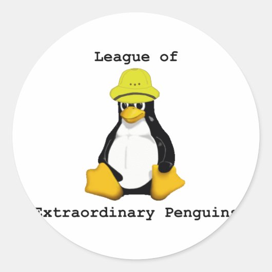 Liga van buitengewone pinguïns 2 ronde sticker (Voorkant)