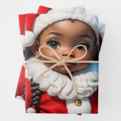 Liga van Lady Santas Wrapping Sheets (3) Inpakpapier Vel (In situ)