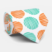 Lige Spots 190917 - Oranje en Aqua on White Stropdas (Opgerold)