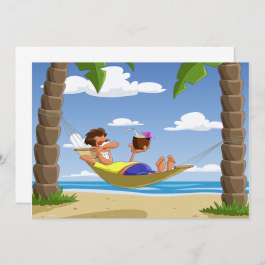 Liggen Op Een Hangmat Uitnodigingen (Voorkant / Achterkant)