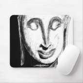 Liggend Boeddha Wat Pho Bangkok Thailand B&W Muismat (Met muis)