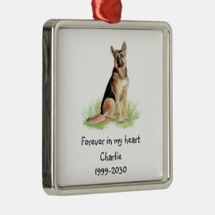 Liggend formaat foto-herinnering huisdier hond mij metalen ornament
