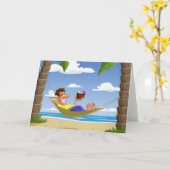 Liggend op een hangmat Wenskaarten Kaart (Gele Bloem)