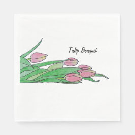 Liggend tulpenboeket servet