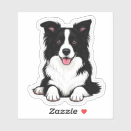 Liggende Border Collie Sticker