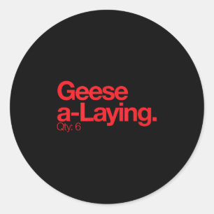 Liggende ganzen Q 6 Minimalistisch 12 dagen kerstf Ronde Sticker