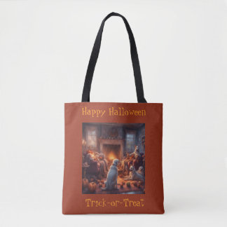 Liggende Honden Halloween Trick or Treat Zak Tote Bag