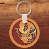 Liggende knop - Kokopelli Moon Feather 1 Sleutelhanger (Voorkant)