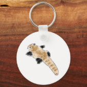 Liggende Rode Panda Sploot Potloodtekening Sleutelhanger (Voorkant)