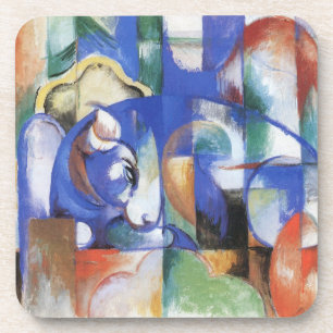Liggende Stier van Franz Marc, Vintage Cubisme Kun Drankjes Onderzetter