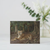Liggende tijger van Geza Vastagh Briefkaart (Staand voorkant)