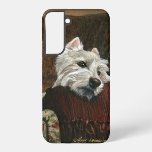 Liggende Westie op bank Samsung Galaxy Hoesje