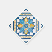 Ligh Blue Yellow Azulejo Mediterranean Party Servet (Hoek)