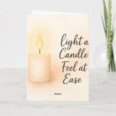 Light a Candle Feel at Ease Folded Greeting Card Kaart (Achterkant)