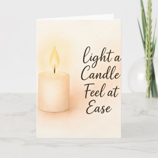 Light a Candle Feel at Ease Folded Greeting Card Kaart (Voorkant)
