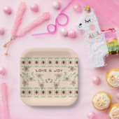 Light Abriot and Green Elegant Designer Square Papieren Bordje (Feest)