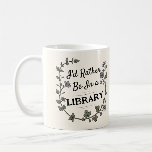 Light Academia Rather be in Libray book lover gift Koffiemok (Links)
