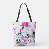 Light Airy Orchids Glass Overlay "Girls Weekend" Tote Bag (Achterkant)