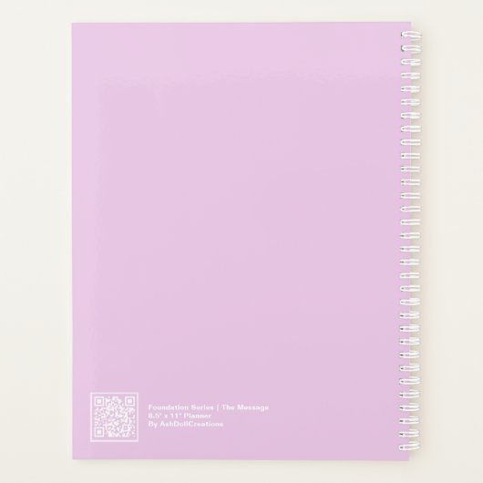 Light Amethyst Purple Block Quote Large Planner (Achterkant)