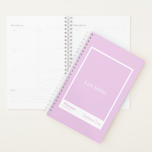 Light Amethyst Purple Block Quote Small Planner (Display)