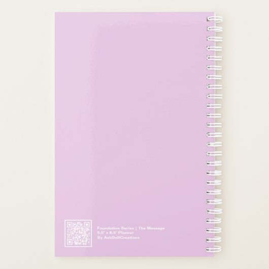 Light Amethyst Purple Block Quote Small Planner (Achterkant)