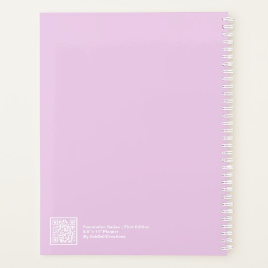 Light Amethyst Purple Modern Layout Large Planner (Achterkant)