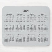 Light and Dark Grey 2026 Calendar Muismat (Voorkant)