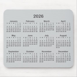 Light and Dark Grey 2026 Calendar Muismat