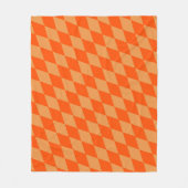 Light and Dark Orange Harlequin Diamonds Checkers  Fleece Deken (Voorkant)
