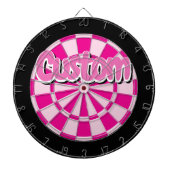 Light and Dark Pink, Black, White Edge Text Custom Dartbord (Voorkant)