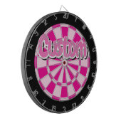 Light and Dark Pink, Black, White Edge Text Custom Dartbord (Voorkant Links)