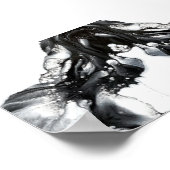 Light and Darkness Abstract Black White Fluid Art Poster (Hoek)