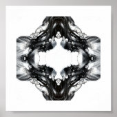 Light and Darkness Abstract Black White Fluid Art Poster (Voorkant)