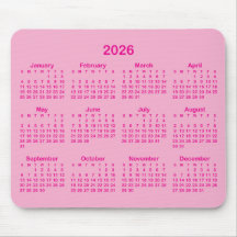 Light and Hot Pink 2026 Calendar