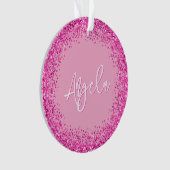 Light and Hot Pink Glitter Photo Ornament (voorkant)