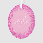 Light and Hot Pink Glitter Photo Ornament (voorkant)