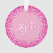 Light and Hot Pink Glitter Photo Ornament (voorkant)