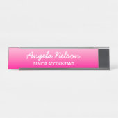 Light and Hot Pink Ombre Bureau Naambordje (Voorkant)
