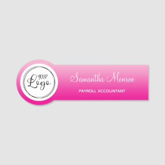 Light and Hot Pink Ombre Logo Name Title Naamplaatje