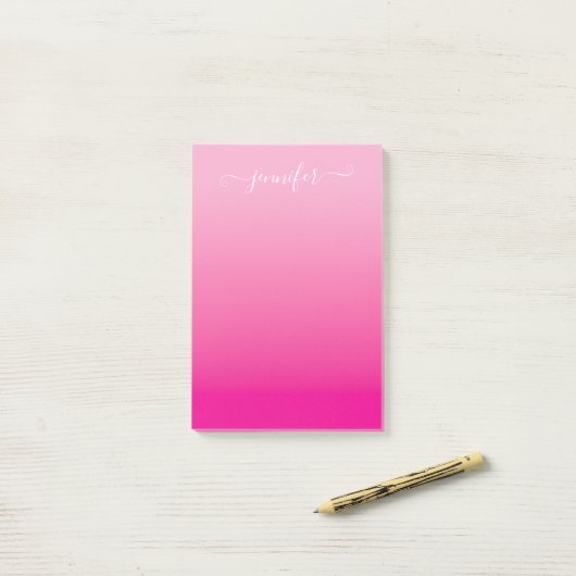 Light and Hot Pink Ombre Post-it® Notes (Op bureau)