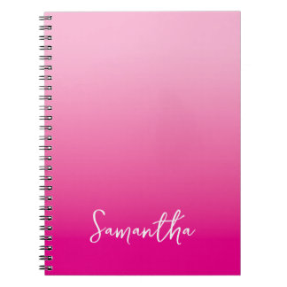 Light and Hot Pink Ombre Script Name Notitieboek