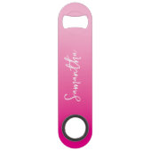 Light and Hot Pink Ombre Script Name Speed Flessenopener (Voorkant)