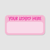 Light and Hot Pink One Line Business Logo Naamplaatje (Voorkant)