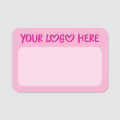 Light and Hot Pink One Line Business Logo Naamplaatje (Voorkant)