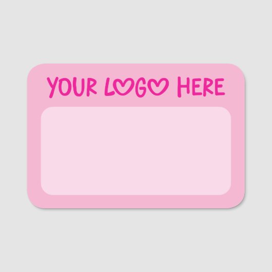 Light and Hot Pink One Line Business Logo Naamplaatje (Voorkant)
