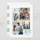 Light and Love 4 Photo Hanukkah Feestdagenkaart (Voorkant / Achterkant)