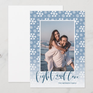 Light and Love Snowy Hanukkah Foto Feestdagenkaart